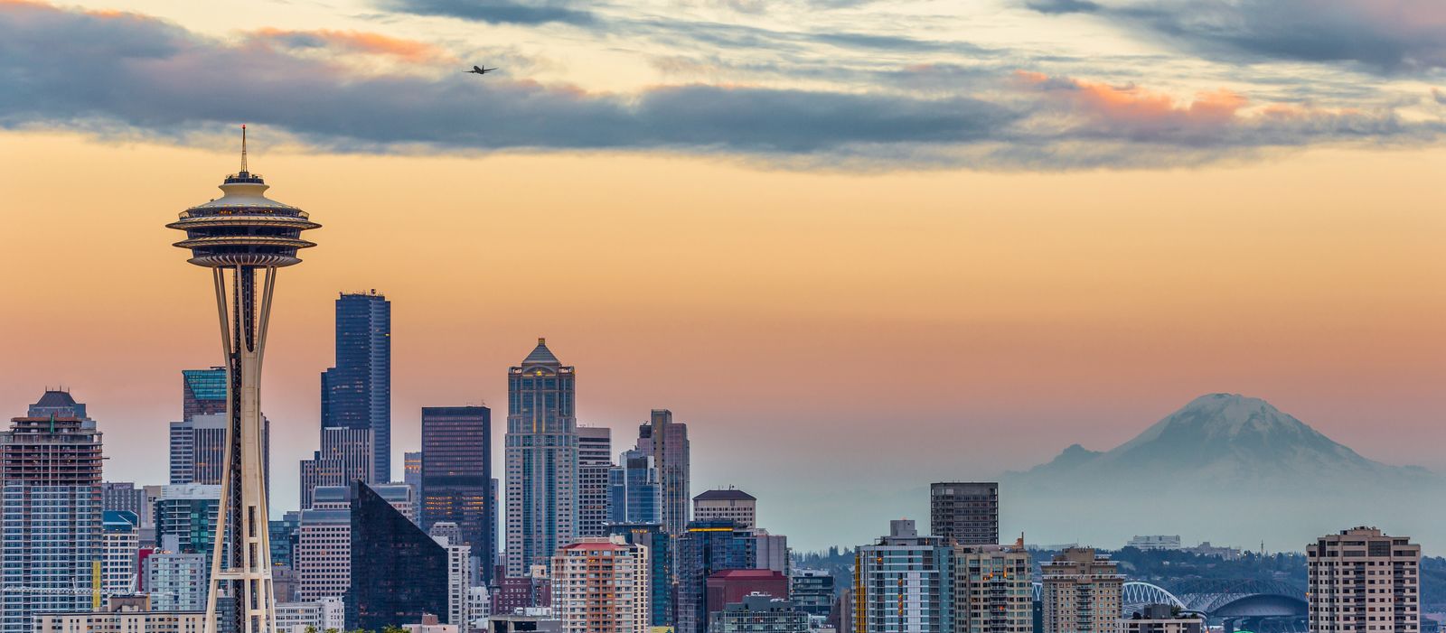 Seattle Skyline beim Sonnenuntergang